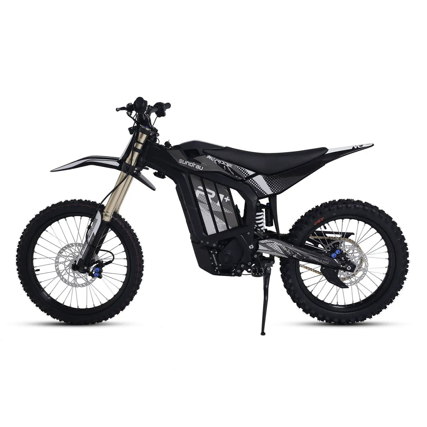 R1+ electric bicycle black frame by EUNORAU E-BIKE US with gold front suspension forks on Tampa Home & Garden Store