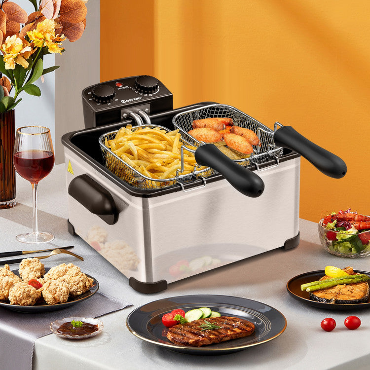 Freidora de 5.3QT con tres cestas
