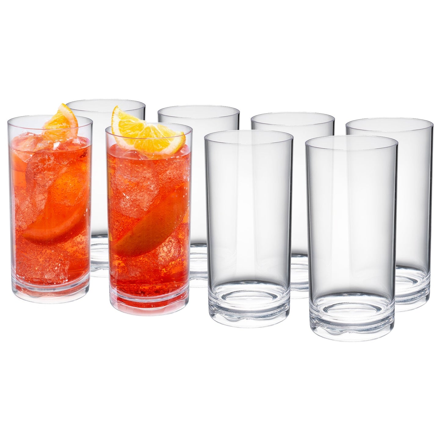 Barcelona Clear Acrylic Highball Glasses Set of 8