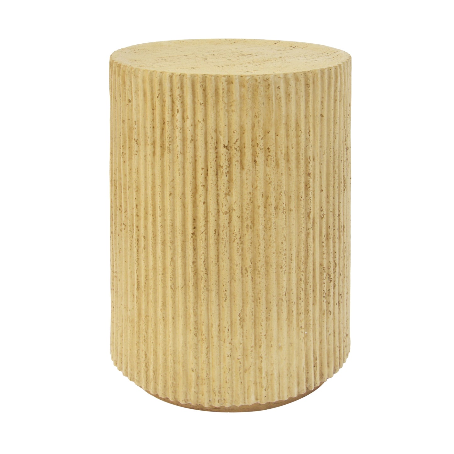 Cylindrical outdoor side table Antique Brown MGO by HouseOfZazla with ribbed texture on Tampa Home & Garden Store
