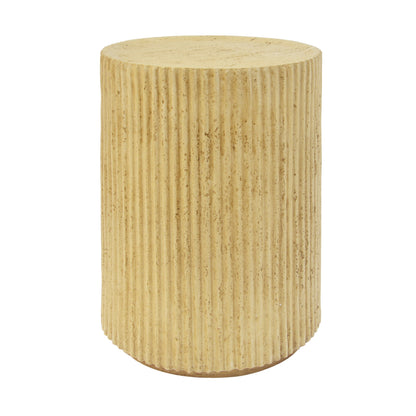 Cylindrical outdoor side table Antique Brown MGO by HouseOfZazla with ribbed texture on Tampa Home & Garden Store