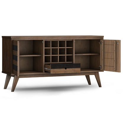 Clarkson Sideboard with Storage brown solid acacia cubby shelves and doors HouseOfZazla on Tampa Home & Garden Store