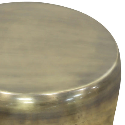 Garvy Handcrafted Solid Metal Drum Side Table