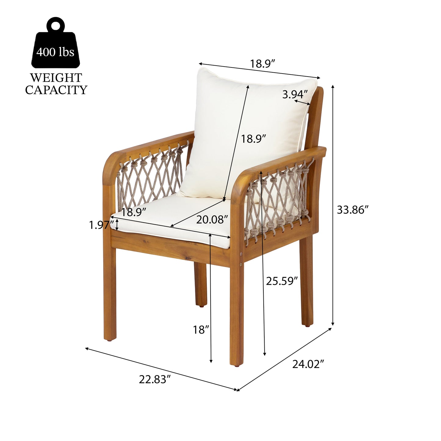 Seven Piece Outdoor Acacia Wood Dining Set