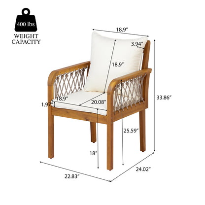 Seven Piece Outdoor Acacia Wood Dining Set