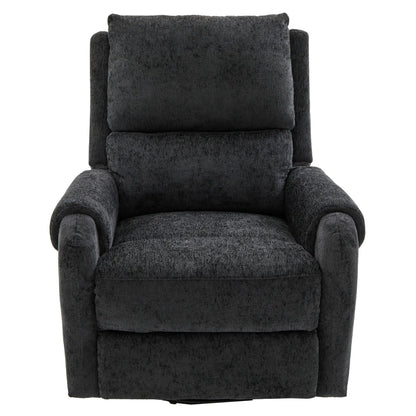 Manual recliner massage chair with swivel rocker in dark gray textured fabric on Tampa Home & Garden Store