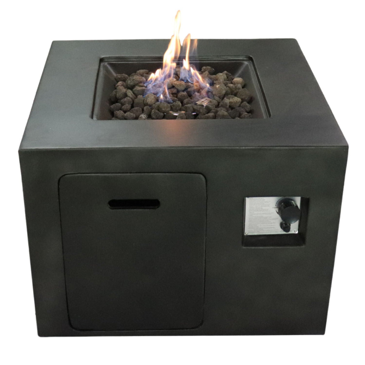 HouseOfZazla Compact Design Outdoor Fire Pit with self-contained gas tank, dark gray on Tampa Home & Garden Store