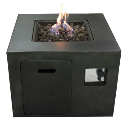 HouseOfZazla Compact Design Outdoor Fire Pit with self-contained gas tank, dark gray on Tampa Home & Garden Store