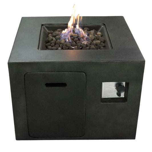 HouseOfZazla Compact Design Outdoor Fire Pit with self-contained gas tank, dark gray on Tampa Home & Garden Store