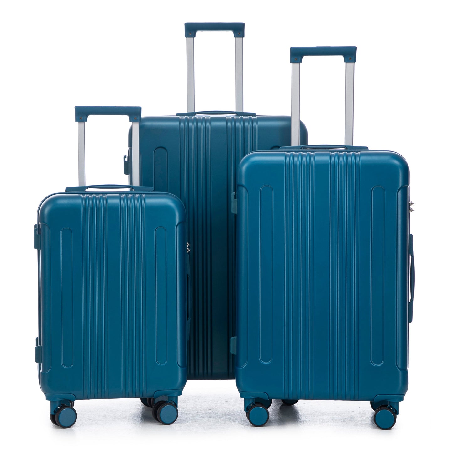 3-Piece ABS Spinner Wheel Luggage Set in dark blue (20/24/28in) with spinner wheels on Tampa Home & Garden Store