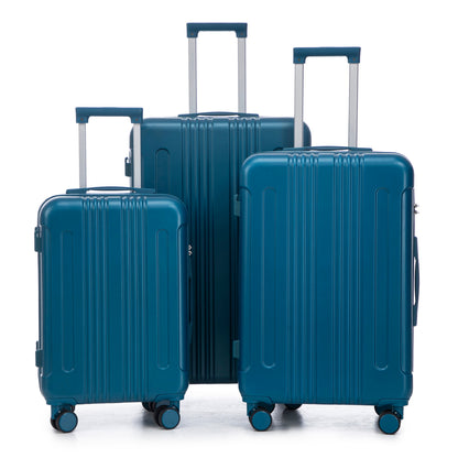 3-Piece ABS Spinner Wheel Luggage Set in dark blue (20/24/28in) with spinner wheels on Tampa Home & Garden Store