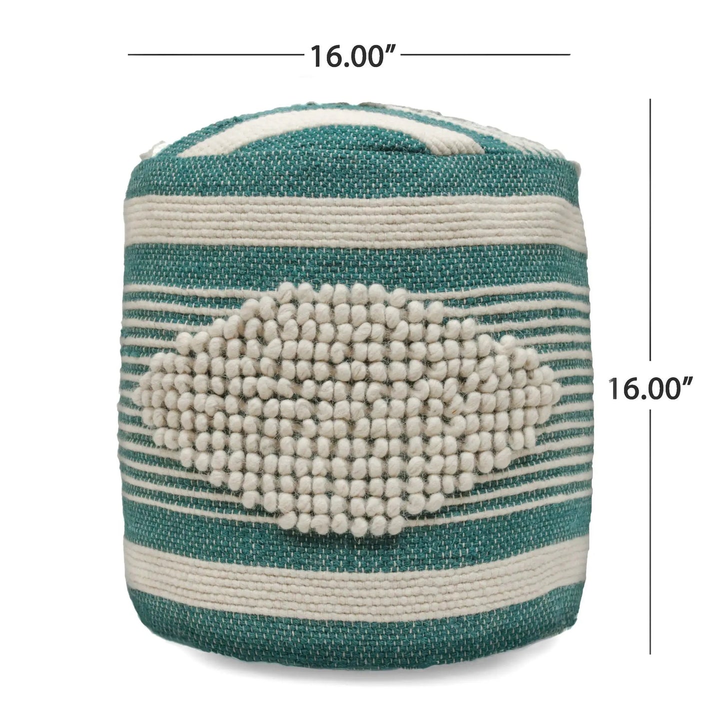 Diamond Handcrafted Cylindrical Wool Pouf