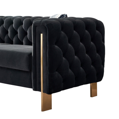 Modern Chesterfield Tufted Sofa and Metal Legs