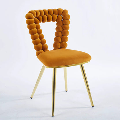 Modern Chair With Iron Tube Legs and Cushions