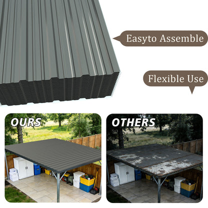 Galvanized steel corrugated roof panels gray ribbed sheets for canopies, easy to assemble on Tampa Home & Garden Store