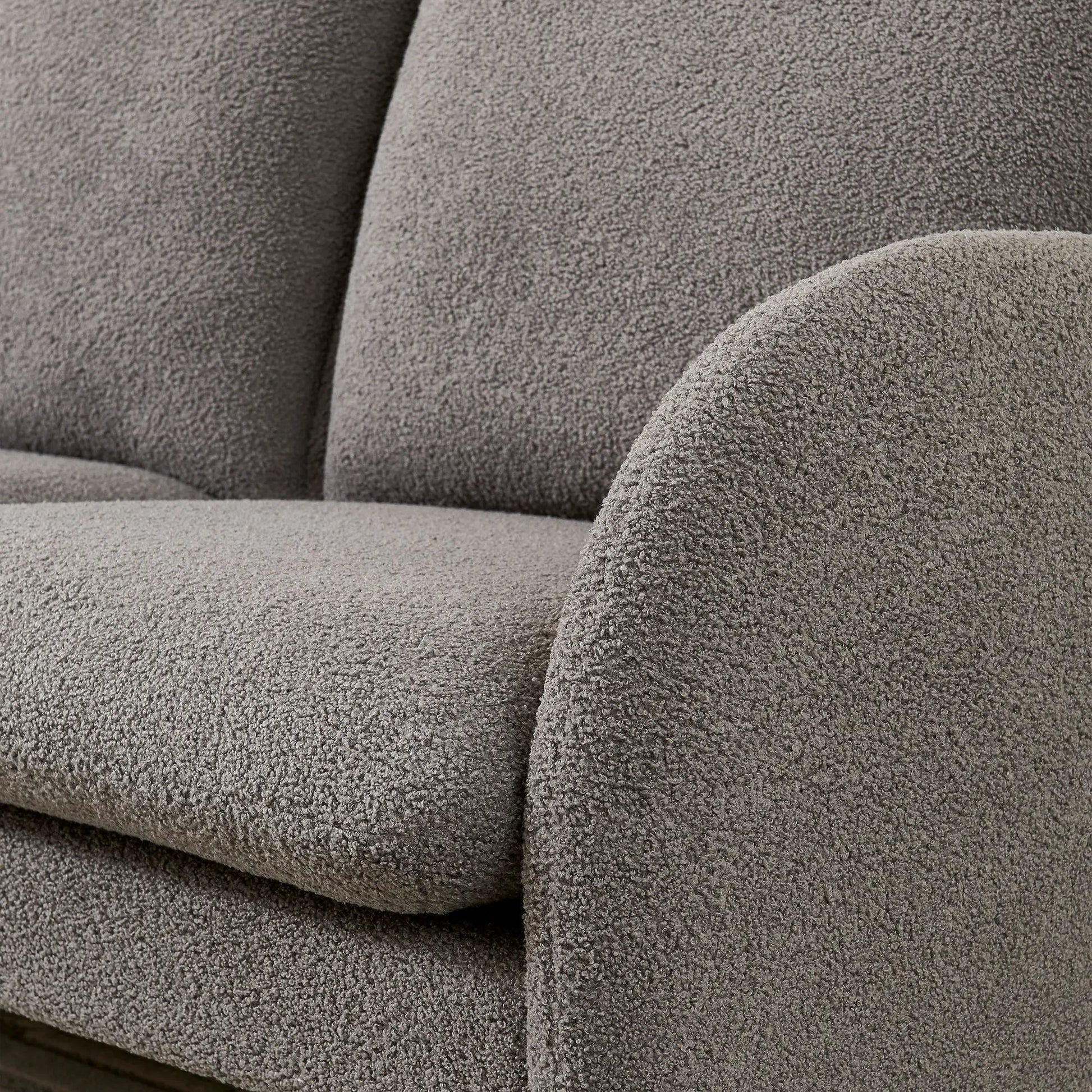 Loveseat sofa in brown sherpa fabric, stationary design by Unique Piece Furniture on Tampa Home & Garden Store