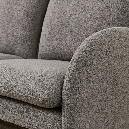 Loveseat sofa in brown sherpa fabric, stationary design by Unique Piece Furniture on Tampa Home & Garden Store