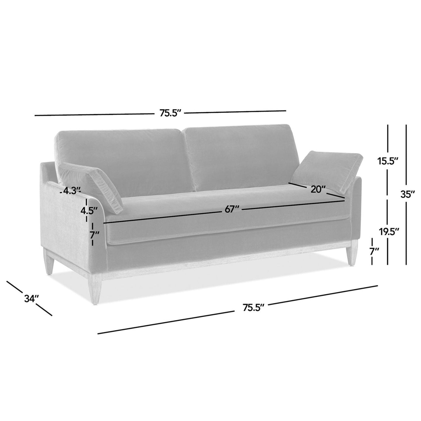 Pasadena Natural Rubberwood and Farmhouse Sofa