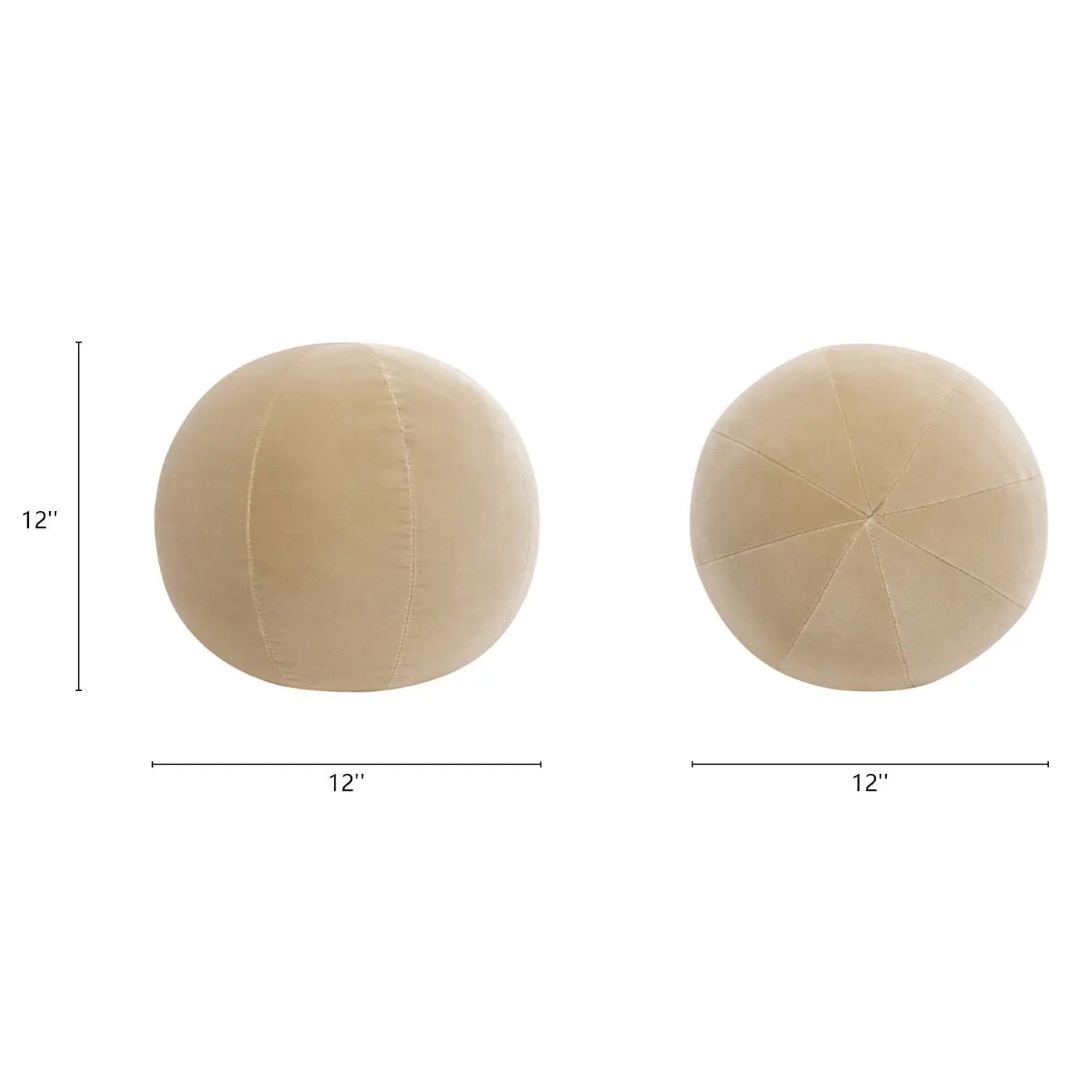 Luna Round Sphere Accent Ball Throw Pillows, beige 12-inch pair by Unique Piece Furniture on Tampa Home & Garden Store
