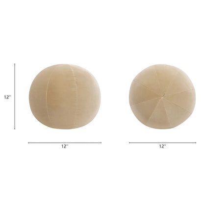 Luna Round Sphere Accent Ball Throw Pillows, beige 12-inch pair by Unique Piece Furniture on Tampa Home & Garden Store