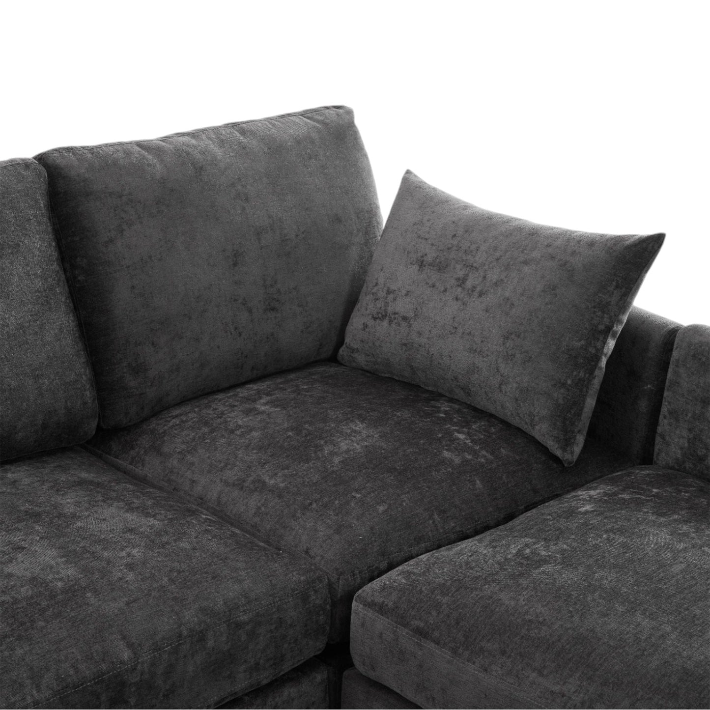 Sectional sofa in dark gray fabric from HouseOfZazla 2-piece living room set on Tampa Home & Garden Store