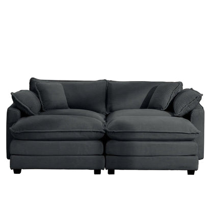 Dark modular sofa with cushions and ottoman, deep seating, 3pc by Unique Piece Furniture on Tampa Home & Garden Store