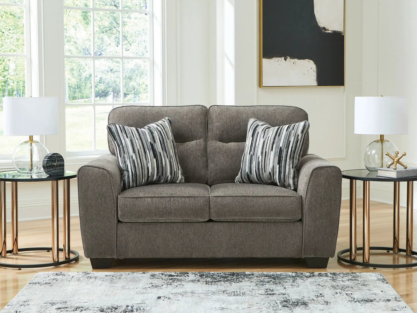 Olten Loveseat in Mocha Upholstery, Cozy