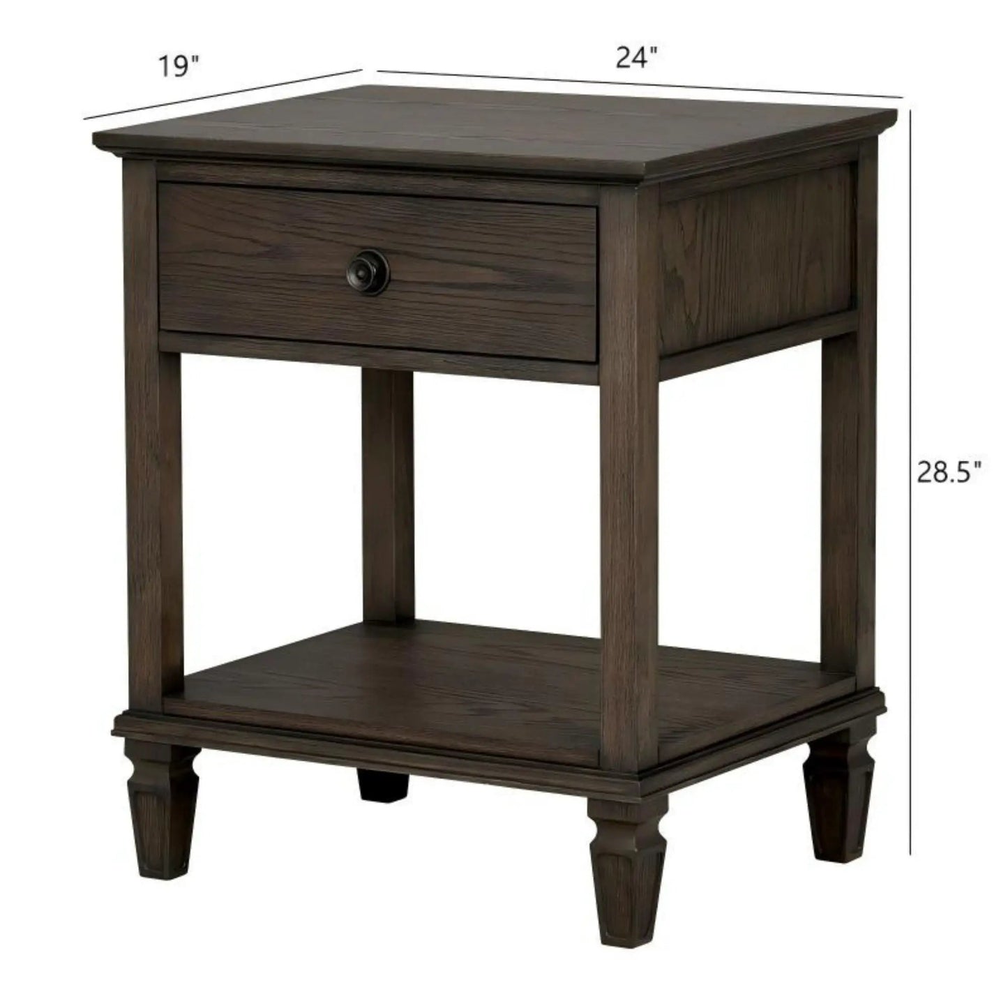 Victoria Bedside Table With Drawer and Shelf