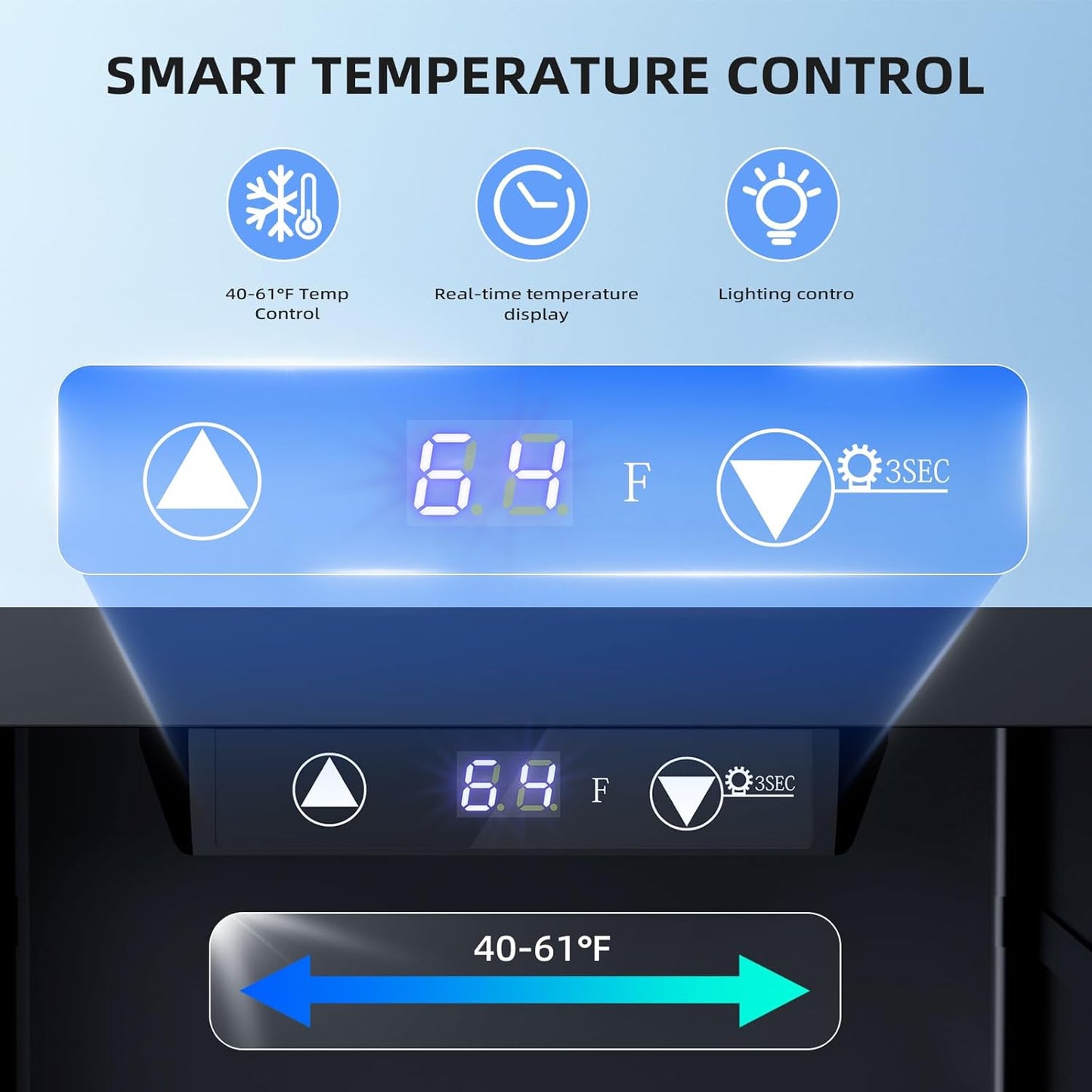 Mini refrigerador independiente para vinos de 0.6 pies cúbicos, con capacidad para 4 botellas de vino tinto y 6 latas de bebidas, compresor silencioso, luz LED y pantalla. 
