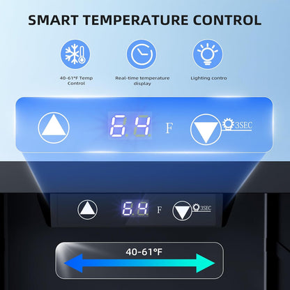 Mini refrigerador independiente para vinos de 0.6 pies cúbicos, con capacidad para 4 botellas de vino tinto y 6 latas de bebidas, compresor silencioso, luz LED y pantalla. 
