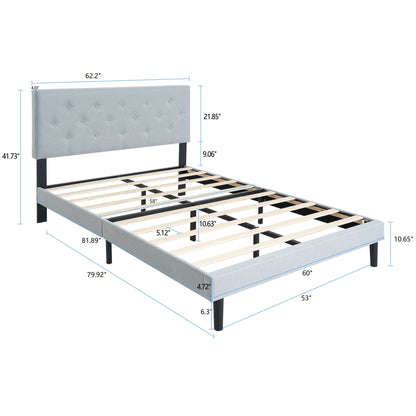 Modern Upholstered Bed Frame with Headboard