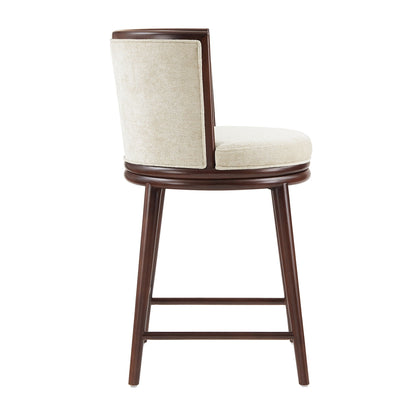 Evalyn Counter Stool beige boucle upholstery on a dark wood frame, counter-height seating on Tampa Home & Garden Store