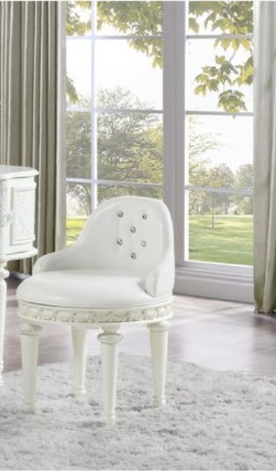 Ivory Swivel Vanity Chair Dorothy with tufted back by HouseOfZazla on Tampa Home & Garden Store