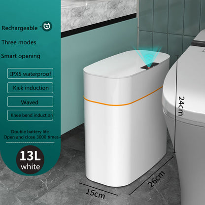 Smart trash can with lid by Perfecsy, white 13L, induction sensor lid on Tampa Home & Garden Store