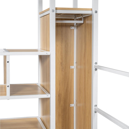 Compact Loft Bed with Built in Desk and Wardrobe