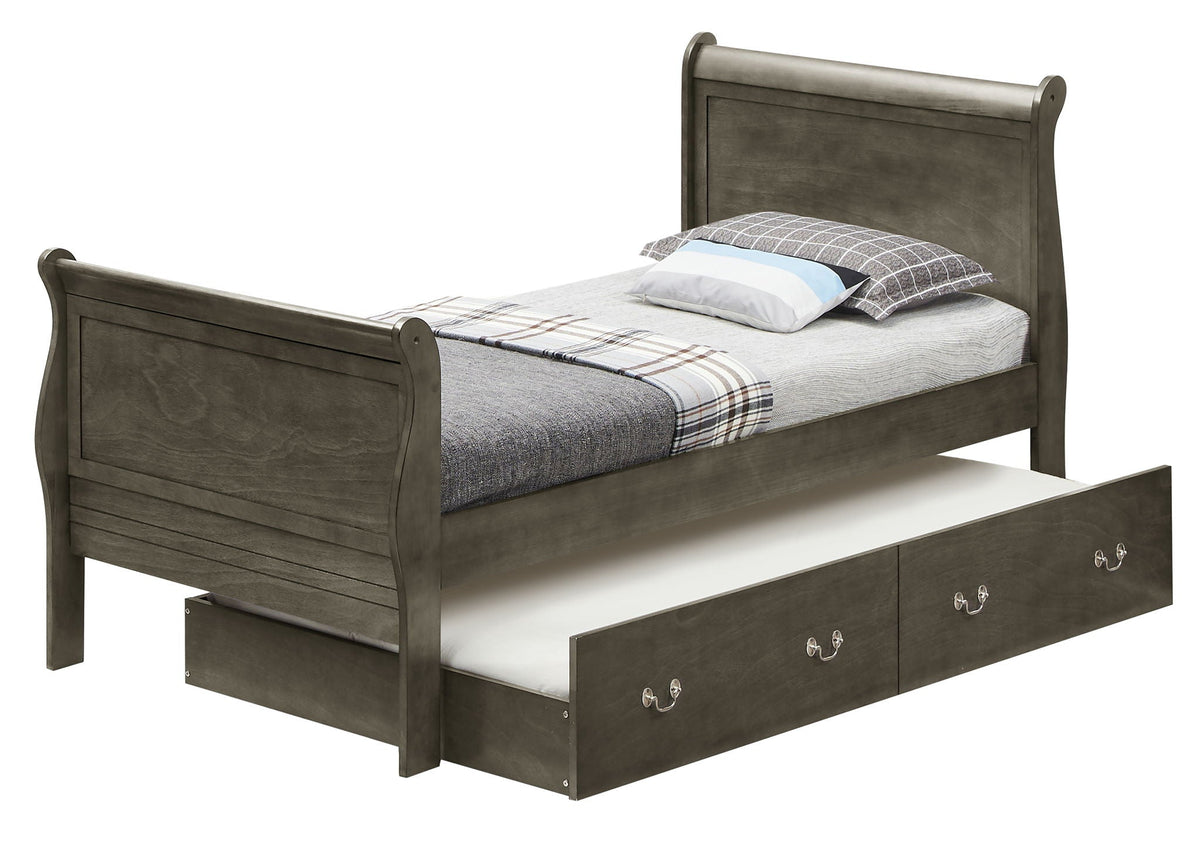 Elegant Trundle Bed by HouseOfZazla in dark wood with built-in storage drawers on Tampa Home & Garden Store