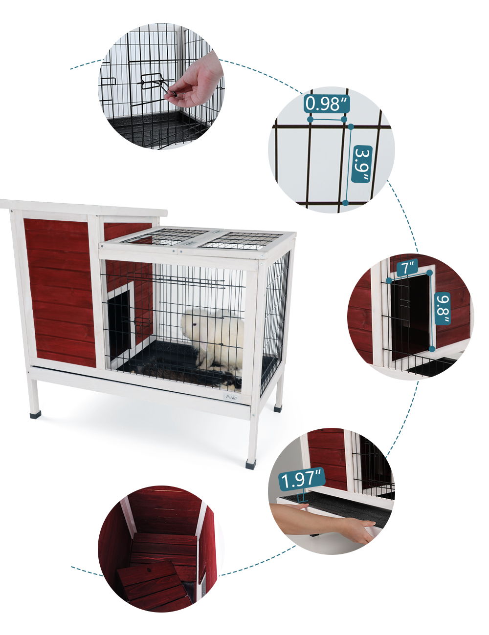 Two Tier Wooden Rabbit Cage for Small Animals