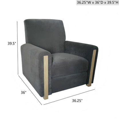 Recliner Chair gray fabric with natural wood legs by Unique Piece Furniture on Tampa Home & Garden Store