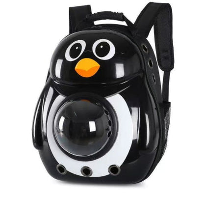 Pet Zen penguin backpack pet carrier with clear bubble window and shoulder straps on Tampa Home & Garden Store