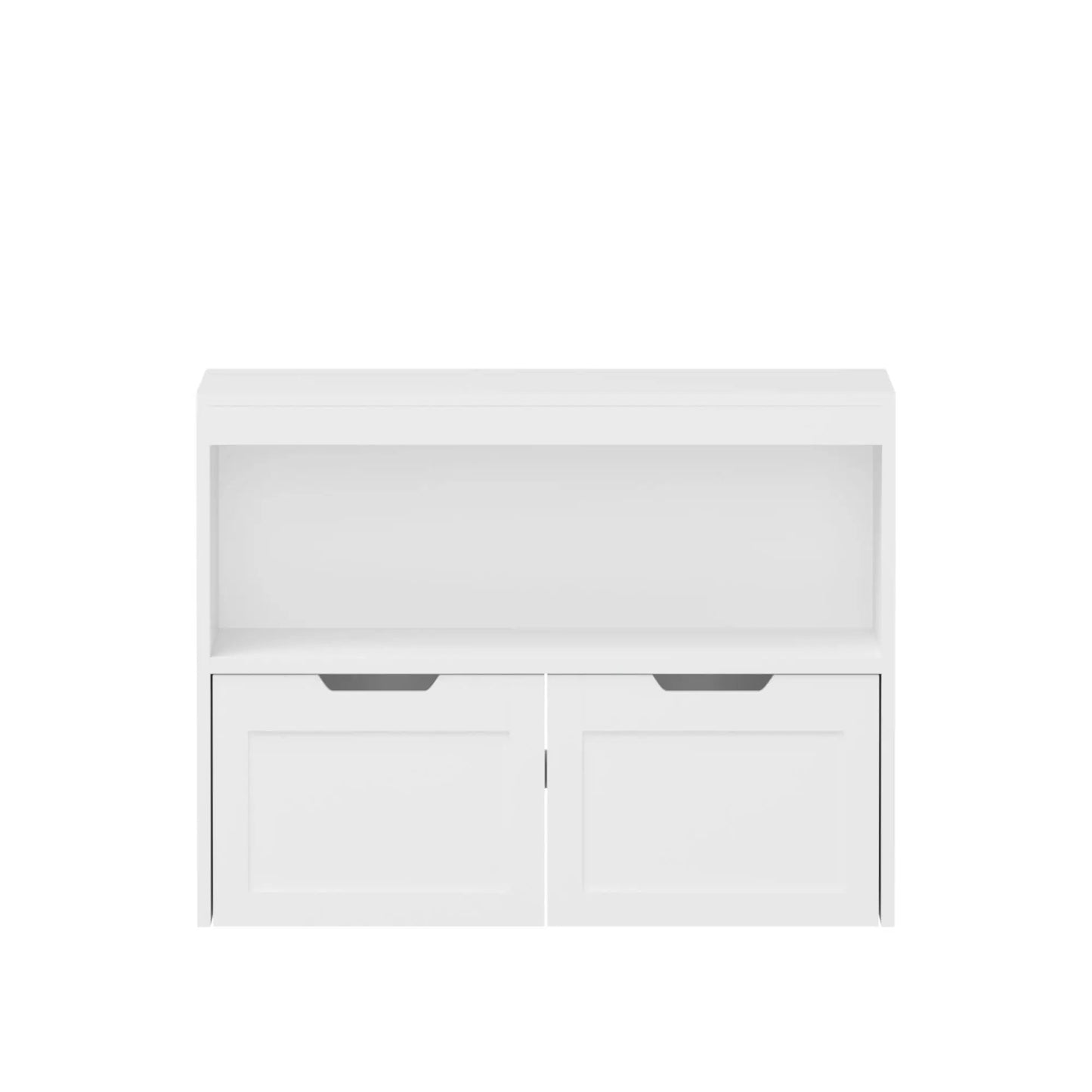 Book Organizer with large drawers and open shelves, white, wheels by Unique Piece Furniture on Tampa Home & Garden Store
