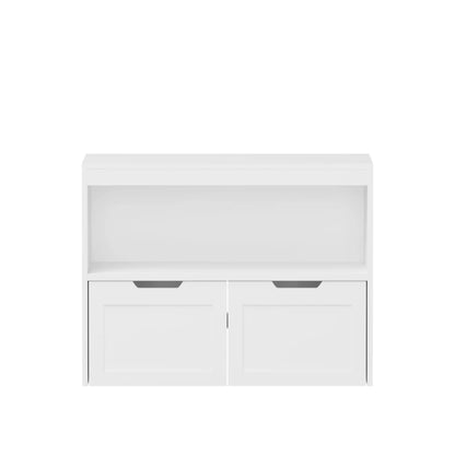 Book Organizer with large drawers and open shelves, white, wheels by Unique Piece Furniture on Tampa Home & Garden Store