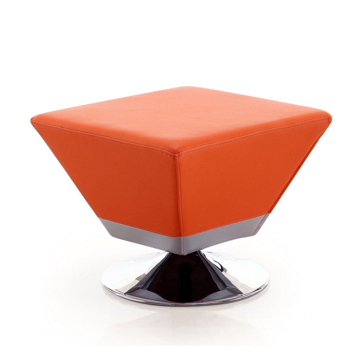 Diamond Accent Ottoman orange faux leather rectangle accent ottoman by HouseOfZazla on Tampa Home & Garden Store