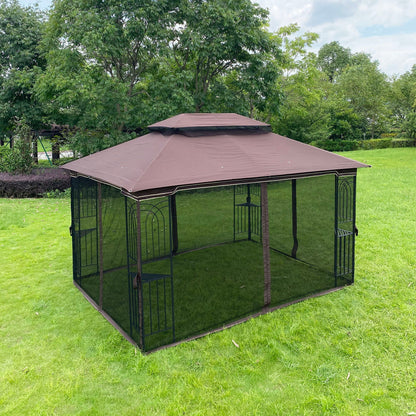 13x10 Outdoor Gazebo Canopy With Double Roof