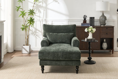 Green velvet chaise lounge recliner by HouseOfZazla, modern upholstered chair on Tampa Home & Garden Store