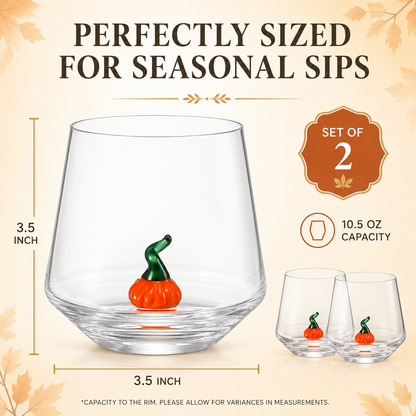 Clear Decorative Pumpkin Glass Set for Autumn