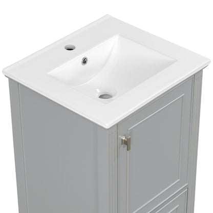 Retro bathroom vanity with sink by HouseOfZazla cabinet and white sink with soft-close doors on Tampa Home & Garden Store