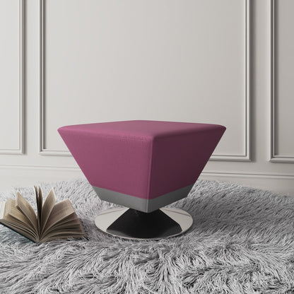Diamond Accent Ottoman pink textured leatherette HouseOfZazla rectangle accent ottoman on Tampa Home & Garden Store