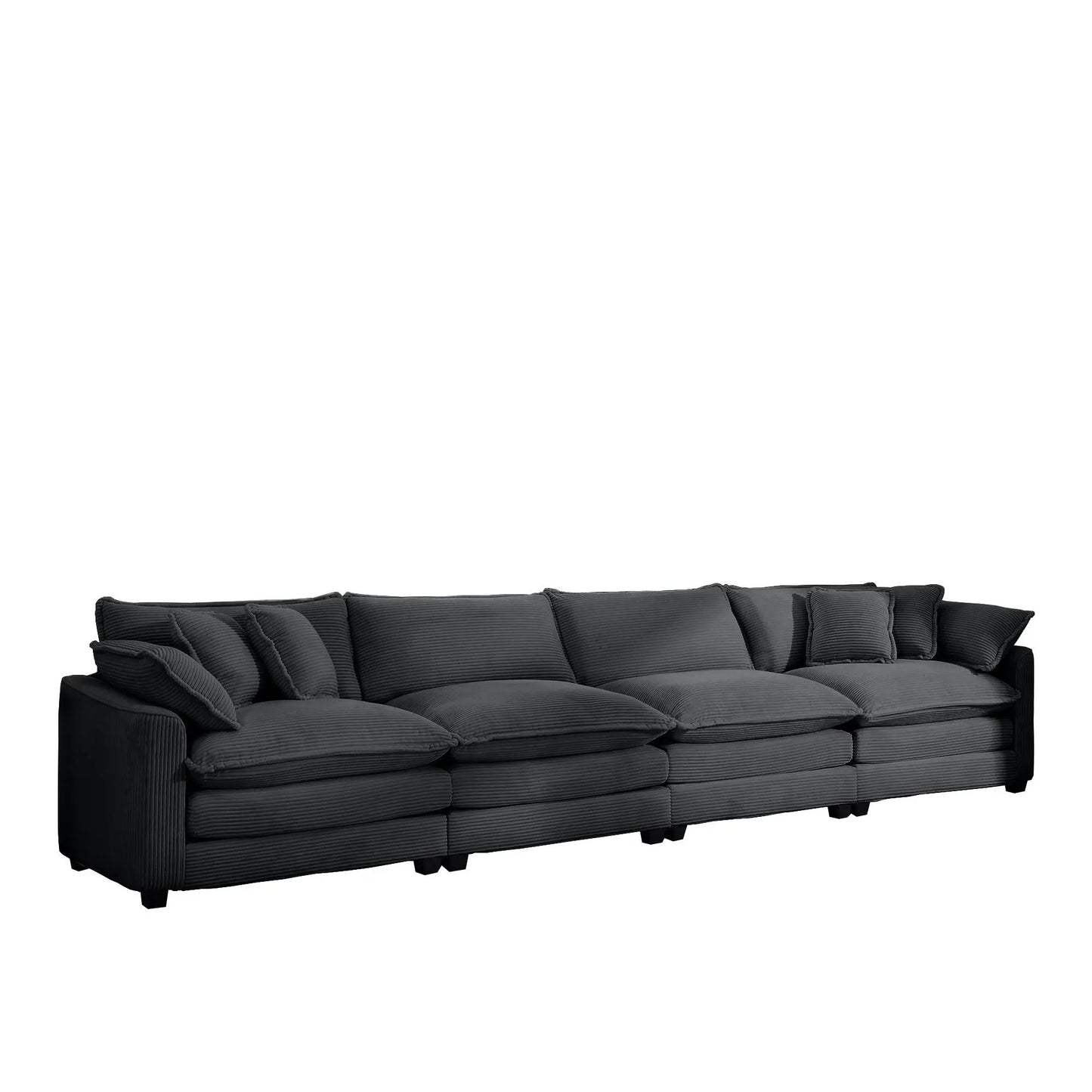 Modern Upholstered 4 Seater Sofa With Pillows