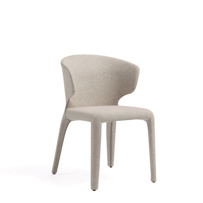 Conrad Dining Chair beige textured fabric with metal frame on Tampa Home & Garden Store