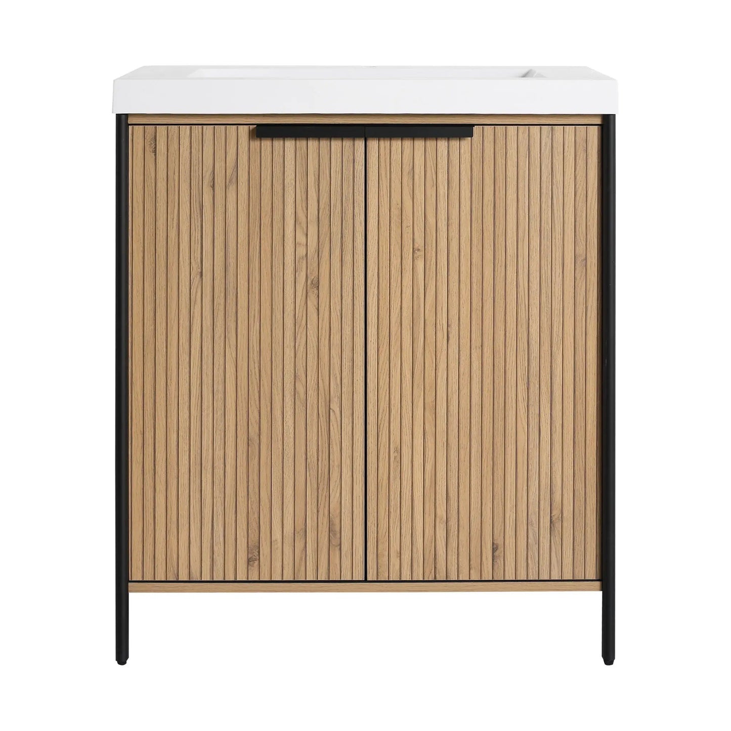 Modern Freestanding Vanity With Resin Sink